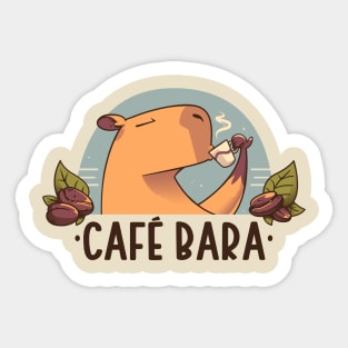 CafeBara- Cute Capybara Coffee Sticker